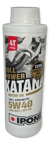Aceite Ipone Full Power Katana 5w-40 100% Sintético 4t 1l