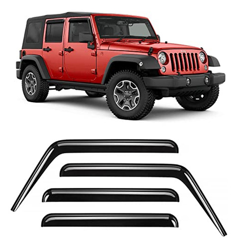 Tape-on Extra Durable Rain Guards For Jeep Wrangler 200...