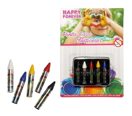 Imagen 2 de 6 de Pinta Caritas 5 Lápices Multicolores