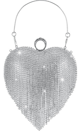 Bolso De Mano Con Borla De Cristal En Forma De Corazón Para 