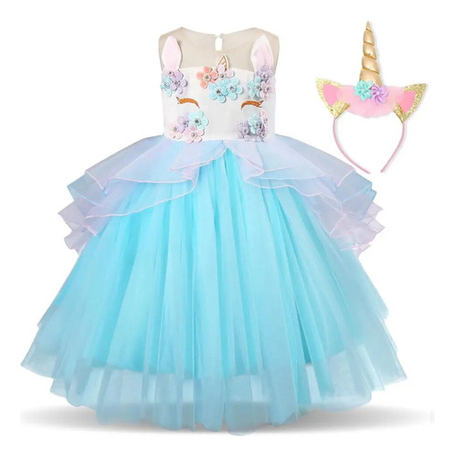 Vestido De Unicornio Para Niña  Vestido De Princesa Con Tutú