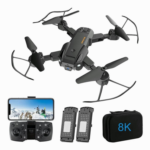 Mini drone Viopy H3 con cámara 8K negro 2.4GHz 2 baterías