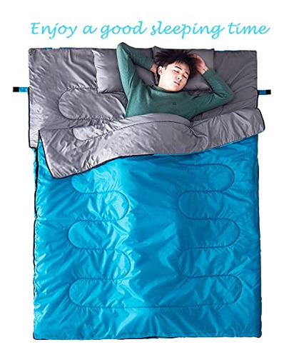Tuphen Saco De Dormir Doble, Saco De Dormir Con 2 Almohadas