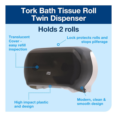 Tork Dispensador De Rollos De Papel Higiénico Smoke...