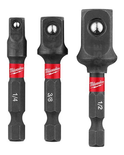 Set Adaptador Milwaukee 1/4'' 3/8'' 1/2'' Encastre Hex 1/4''