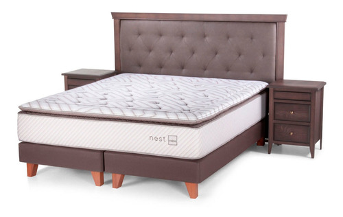 Cama Europea Nest King + Respaldo Y Veladores Brera - Rosen