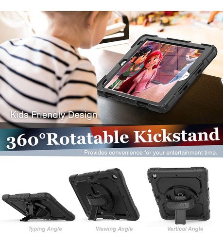 Sibeitu iPad 9th Generation Case 2021 10.2 Pulgadas Con Prot