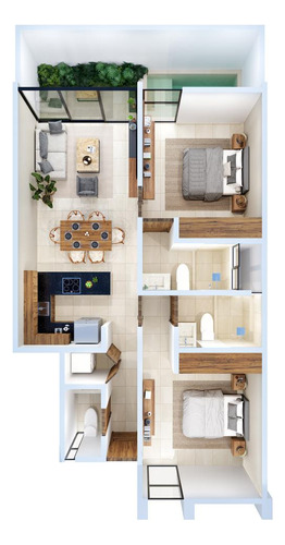 Departamento En Venta Merida, Santa Gertrudis Copo, Modelo B, Marzo 2025