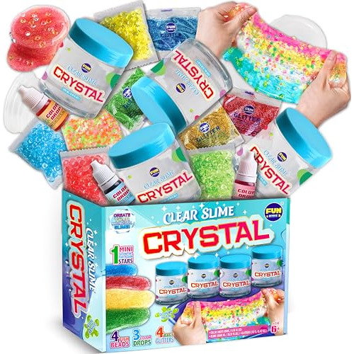 Slime Cristalino De 35.16 Oz Niños, Paquete De 4 Grand...