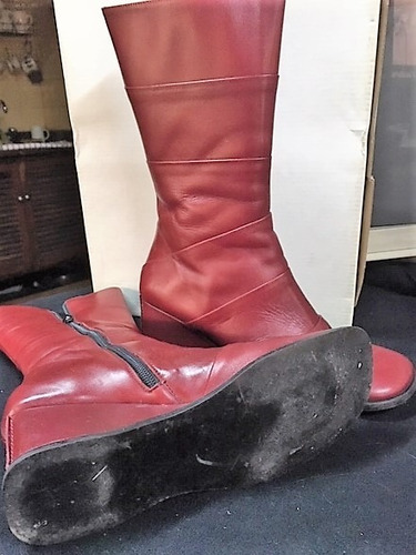 Botas Cuero Rojo N°38 Media Caña
