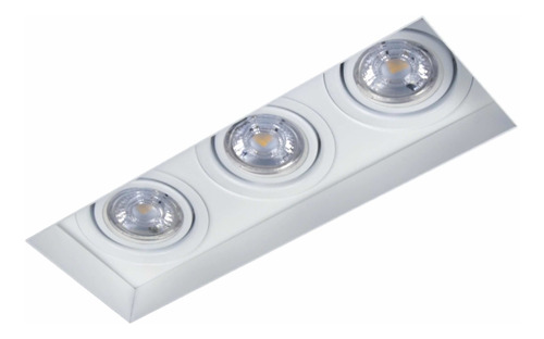 Spot De Embutir Triplo Recuado No Frame P/ 3 Led Par16 Gu10