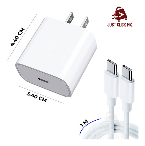 Cargador Carga Rápida 20w Usb C Cable 1m Para Android Apple