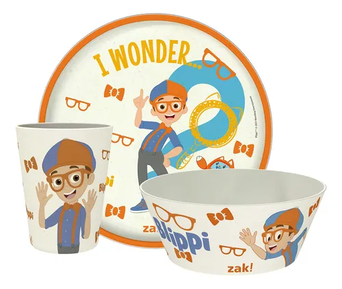 comprar Juego De Vajilla Blippi Kids De 3 Piezas De Melamina Bam De 