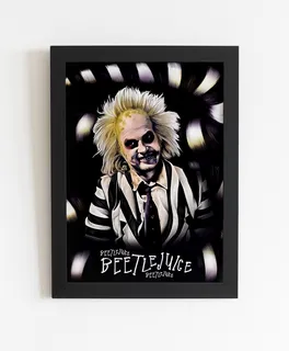 fantasia os fantasmas se divertem Quadro Beetlejuice Os Fantasmas Se Divertem Poster Moldurado