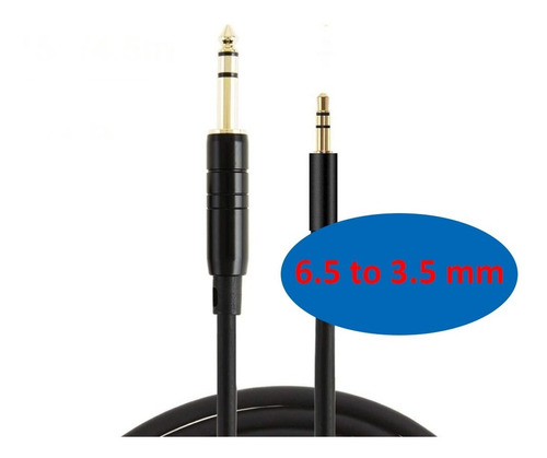 Cable Audio Jack Plug Macho 6.3mm A Macho 3.5mm De 1.5 Mts