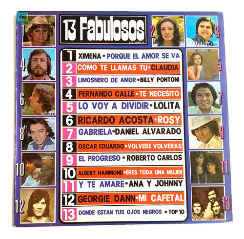 Lp Trece Fabulosos Vol. 17 - Roberto Carlos, Ximena, Claud..