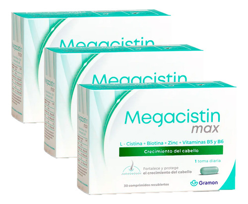 Megacistin Max Anticaida Fortalecedor Cabello X90 (3x30) Com