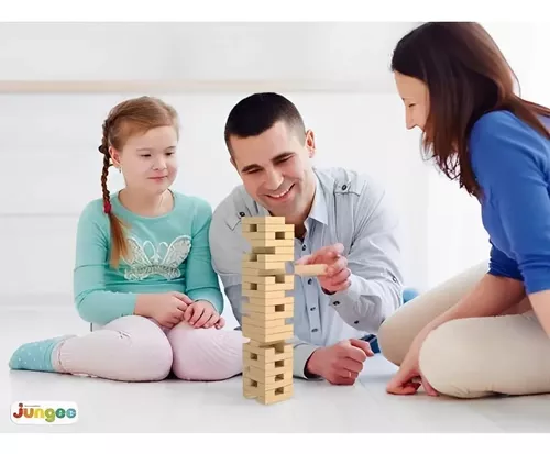 Jogo Torre Equilíbrio Jenga 54 Peças Madeira Junges - Loja Zuza Brinquedos