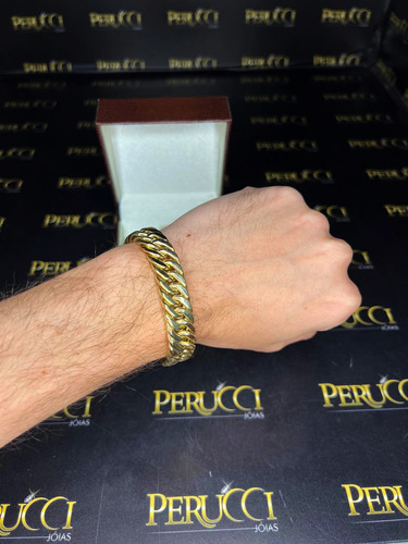 Pulseira Elos Duplos 30 Gramas 13mm Ouro 18k