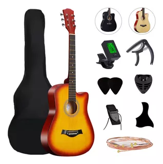 Guitarra Acústica De 38 Inch,con Funda Y Accesorios 8 Piezas