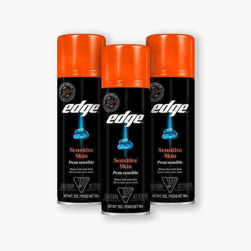 Edge Gel De Afeitado Para Hombres Con Aloe Vera Pack 3