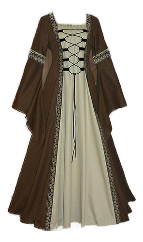 Vestido Largo, Bata De Corte Medieval Gótica Vintage, Talla