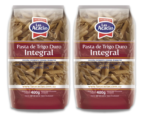 Pasta Trigo Duro Integral Trompetín Las Acacias 400 Grs