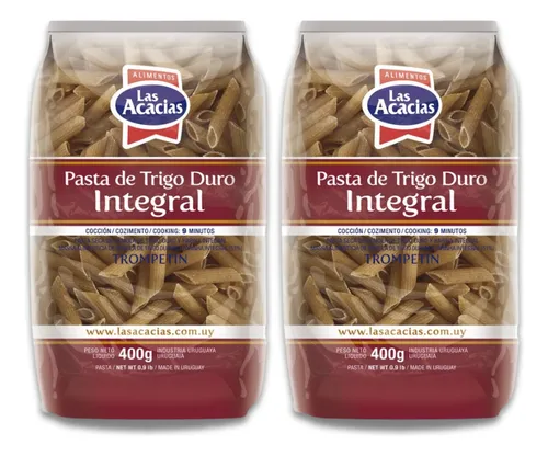 Pasta Trigo Duro Integral Trompetín Las Acacias 400 Grs