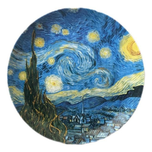 Plato Postre Van Gogh Obra La Noche Estrellada