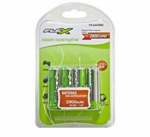 Pilha Recarregavel Aa Flex 1,2v 2700mah Cartela Com 4 Peças