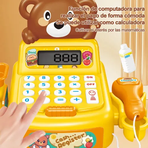 Caja Registradora Juguete FORMIZON – 46 Piezas Con Escáner, Dinero, Comida Y Tarjetas, Para Niños De 3 A 5 Años
