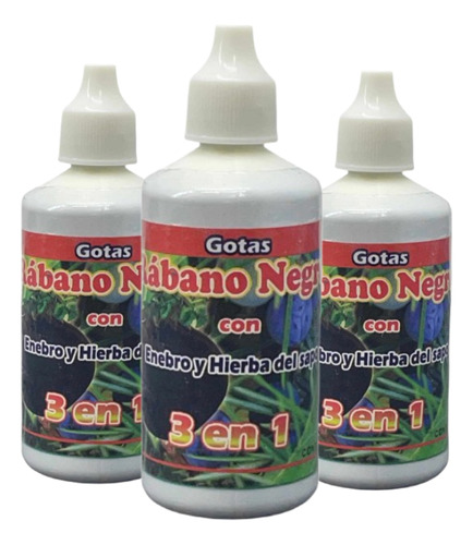 Extracto De Rábano Negro En Gotas Desintoxicación 3 Pzas