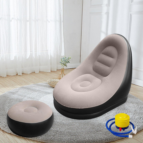 Sillón Inflable Para Descansar, Sofá Perezoso Con Taburete