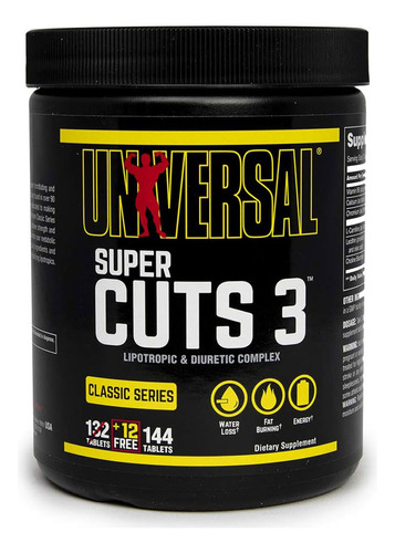 Universal Nutrition Super Cuts 3 Quema Grasa Adelgaza El Rey