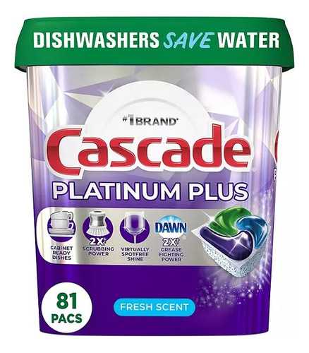 Cascade Platinum  Detergente Lavavajillas Fresh Pods 92pzas 