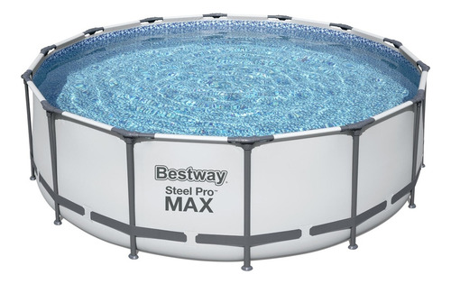 Piscina estructural redondo Bestway 5612X con capacidad de 15232 litros de 4.27m de diámetro  gris diseño piedra prismática