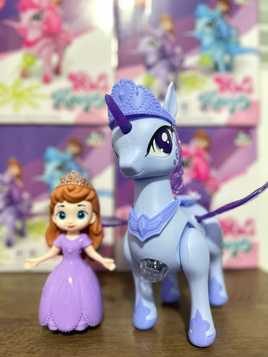 Brinquedo Boneca Unicórnio Pônei Infantil Anda Sozinho C/luz