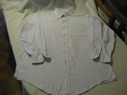 Camisa, De Vestir Brooks Brothers Talla L 16-33 Blanca Lista
