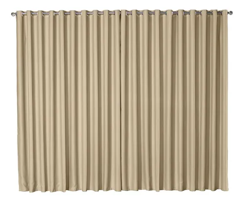 Cortina Em Tecido Blackout Grosso 5,00 X 2,45 Corta Luz Luxo Cor Palha Menor preço em Cortina Em Tecido Blackout Grosso 5,00 X 2,45 Corta Luz Luxo Cor Palha