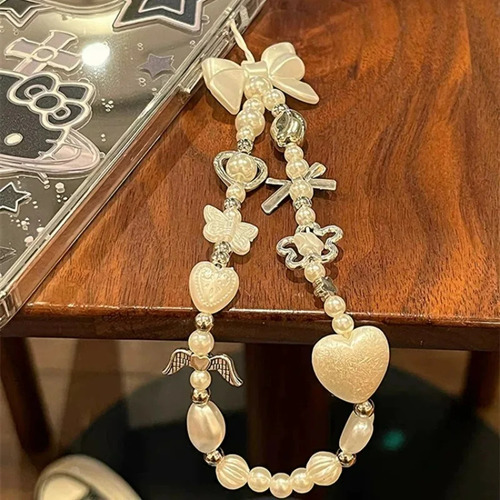 Llavero Con Forma De Corazón Y Forma De Lazo Blanco Con Form