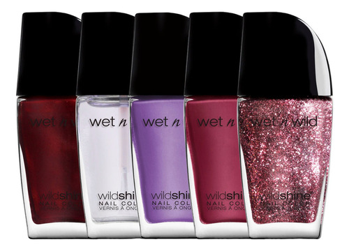 Wet N Wild wildshine(18)*5 juego de 5 esmaltes color rojo