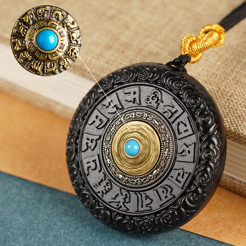 Round Pendant Necklace With Zodiac Charm And Guardian Deity