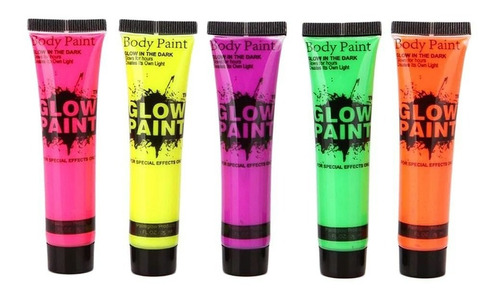 24 Tubos De Pintura Fluorecente Neón Para Cuerpo Maquillaje