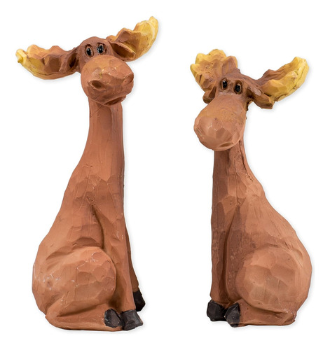 Slifka Sales Co. Hugging Moose Pair - Figura De Mesa Hecha A