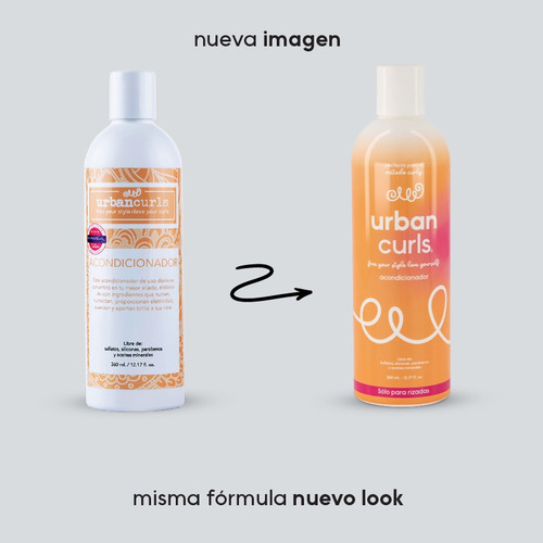 Acondicionador Para Cabello Rizado Urban Curls Sin Sal 360ml