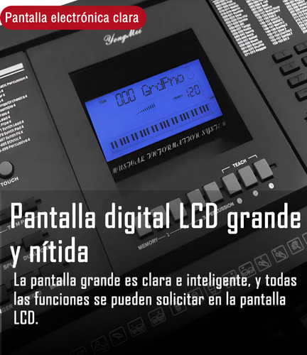 Teclado Musical Profesional 61 Teclas Ym758 Midi Polea Doble