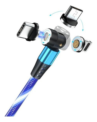 Pack X 3 / Cable Led Magnético 3a 540° 3 En 1 / 2 Metros