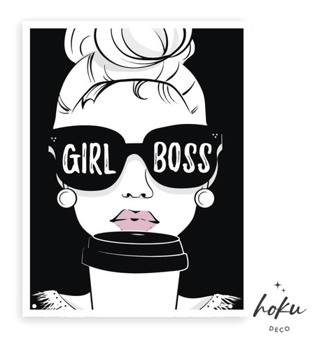 Imagen 3 de 10 de Láminas Para Cuadros -30x40 Moda Gafas Café Estilo Girl Boss
