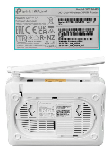 Tp-link Onu Xpon 2-lan 1-sc/apc 867/300mbps 5/2,4ghz Ac1200