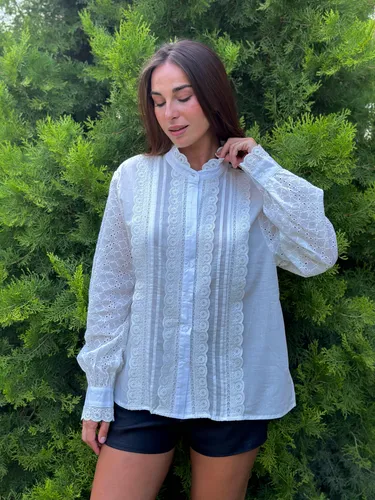 Blusas de broderie en flores sale